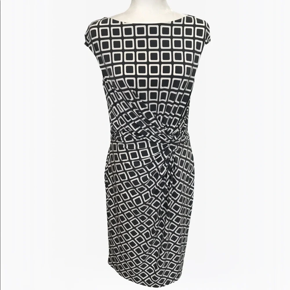 Ralph Lauren Sheath Geo Print Women’s Midi Dress - 10/12 - Picture 10 of 17